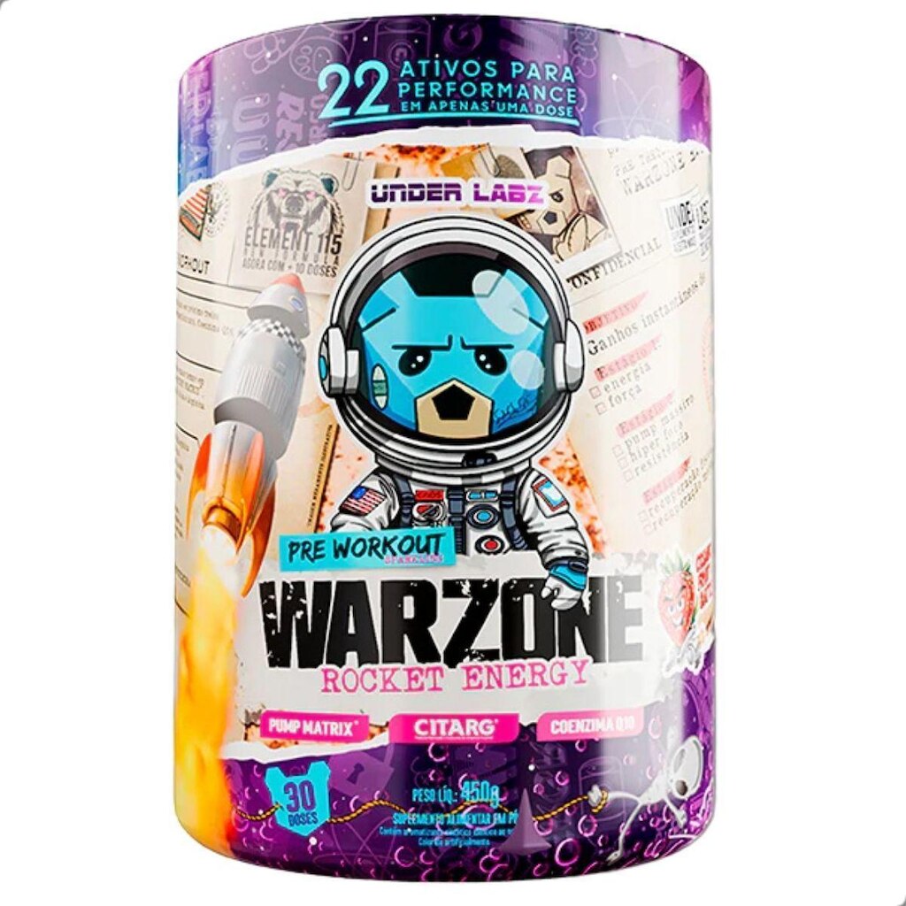 Warzone Rocket Energy Pre Workout Pump Citarg 450g Under Labz