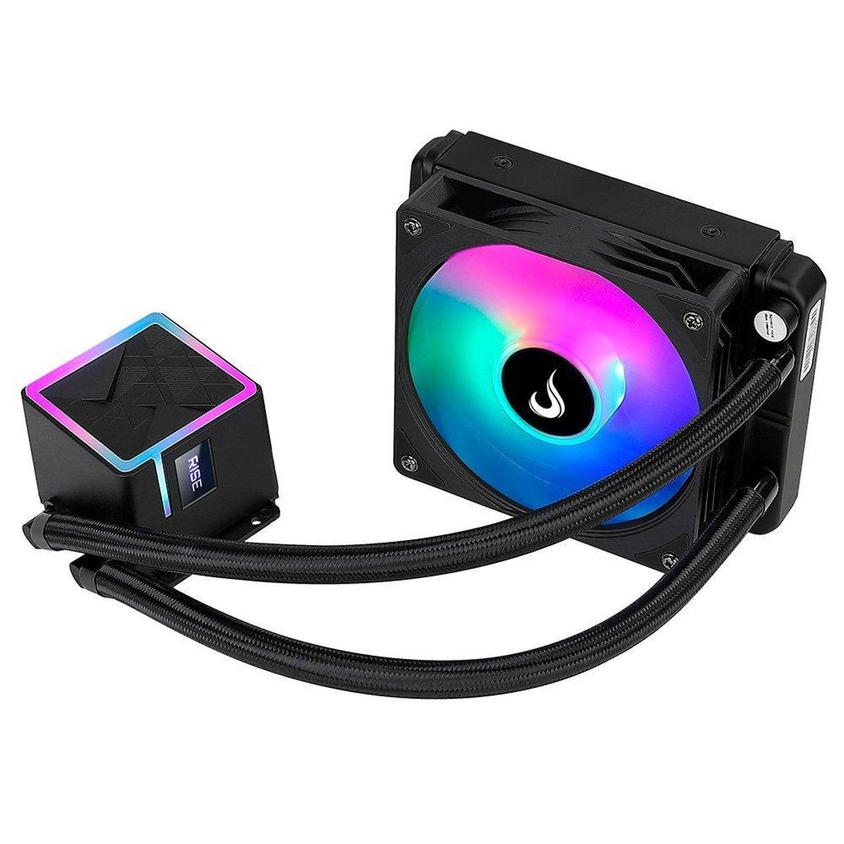 Water Cooler Gamer Rise Mode Black, ARGB Rainbow, 120mm, AMD e Intel, Preto - RM-WCB-01-RBW