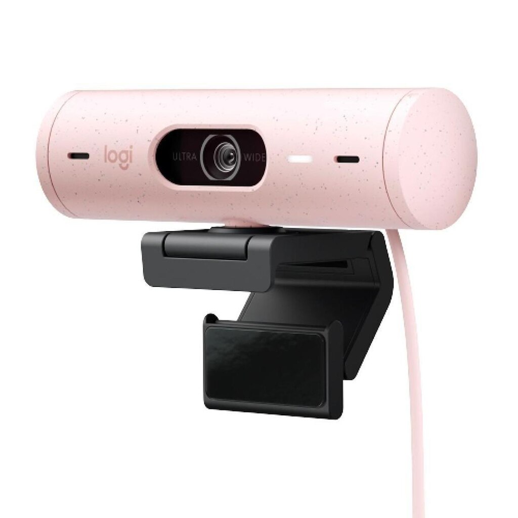 Webcam + Suporte Logitech Brio 500 Full HD, 1080p, 30 FPS, com Microfones Duplos, USB, - 960-001418