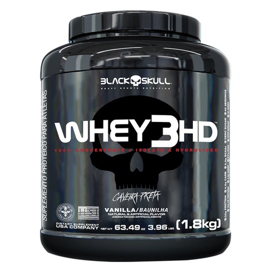 Whey 3 HD 3,97 Lbs - Black Skull Menor preço em Whey 3 HD 3,97 Lbs - Black Skull