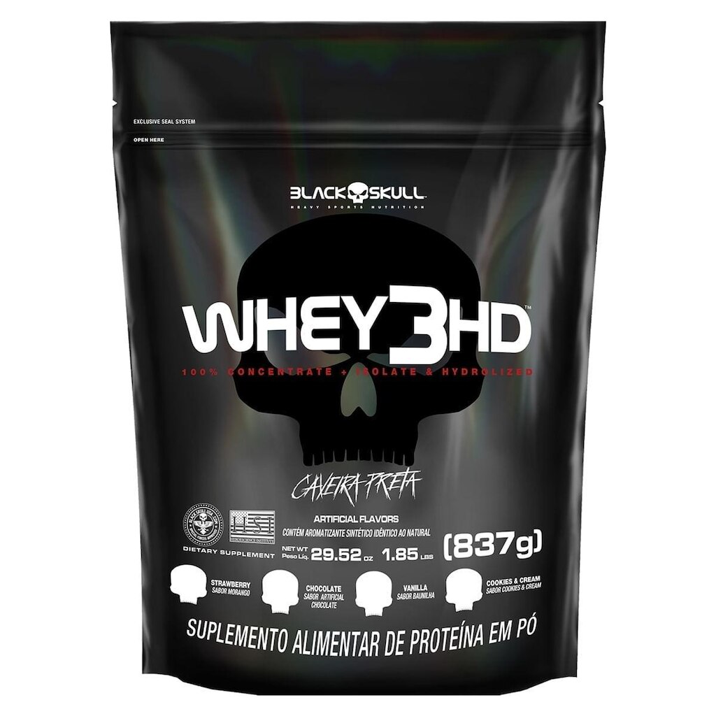 Whey 3Hd (Wpc, Wpi E Wph) 837G - Refil - Black Skull