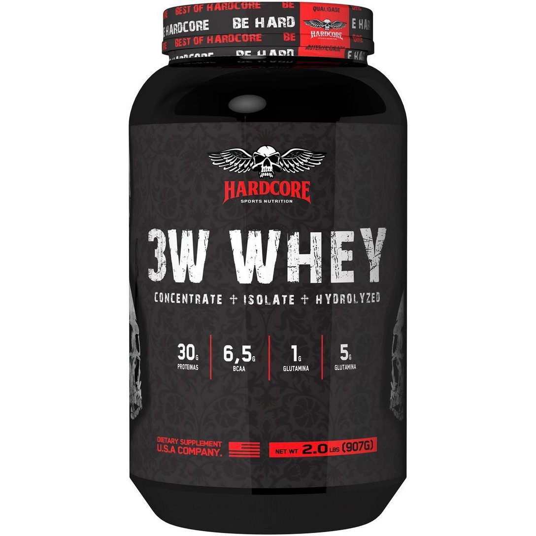 Whey 3w Isolado, Hidrolisado e Concentrado 907g Baunilha Hardcore