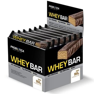 Whey Bar Whey Protein 24 Unidades Sabor Coco Probiótica