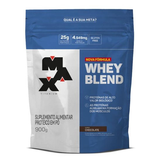 Whey Blend 900g Refil Max Titanium Menor preço em Whey Blend 900g Refil Max Titanium