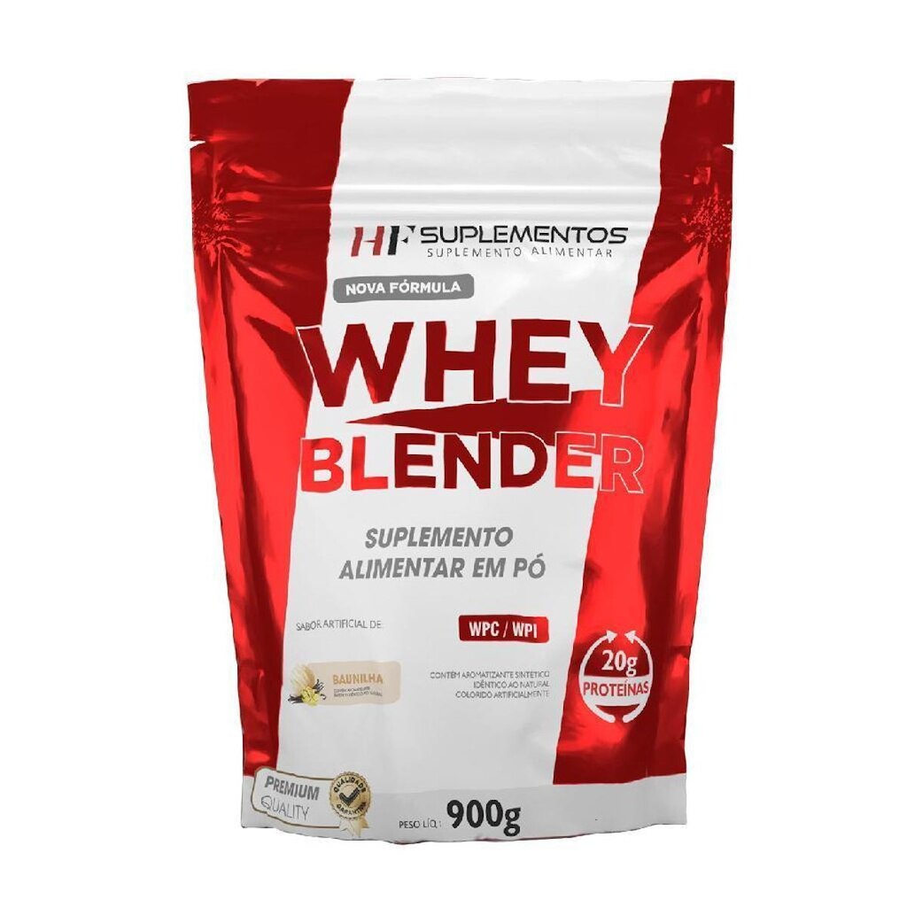 WHEY BLENDER CONCENTRADO BAUNILHA 900G HF SUPLEMENTOS