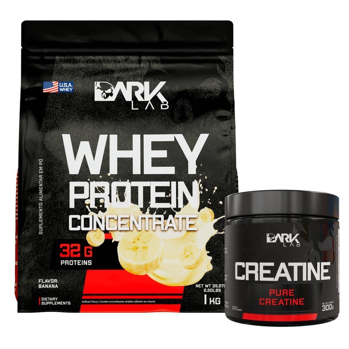 Whey Concentrado 1kg \ Creatina 300g Dark Lab