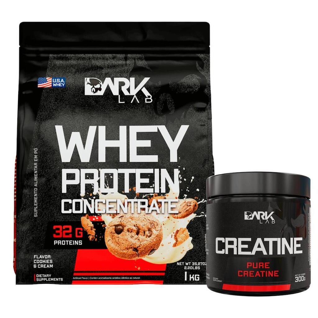 Whey Concentrado 1kg e Creatina Pura 300g Dark Lab