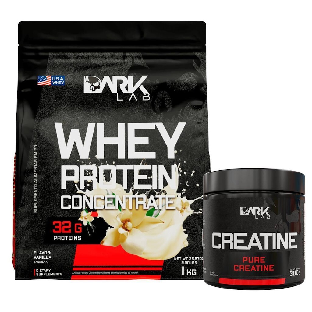 Whey Concentrado 1kg e Creatina Pura 300g Dark Lab