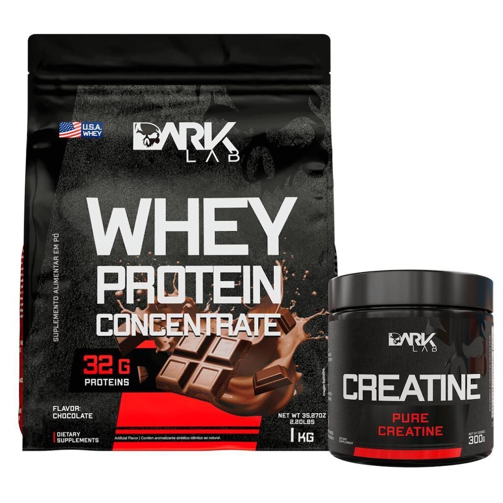 Whey Concentrado 1kg e Creatina Pura 300g Dark Lab