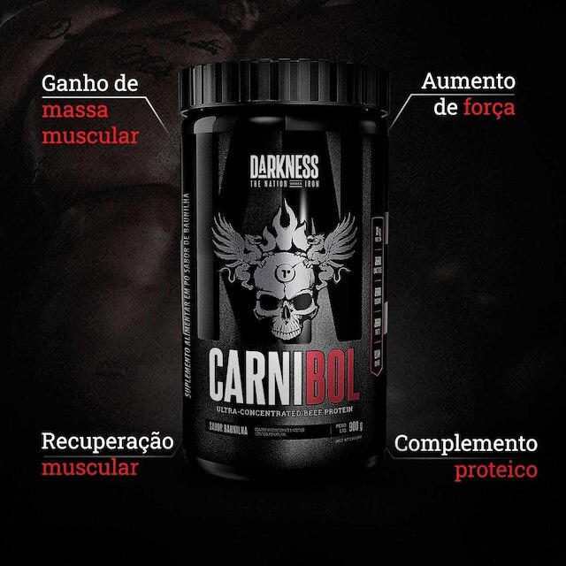 Whey Darkness Carnibol Proteína de Carne Pote 900g Caramelo