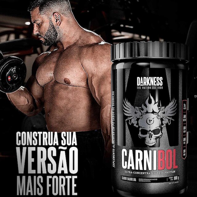 Whey Darkness Carnibol Proteína de Carne Pote 900g Caramelo