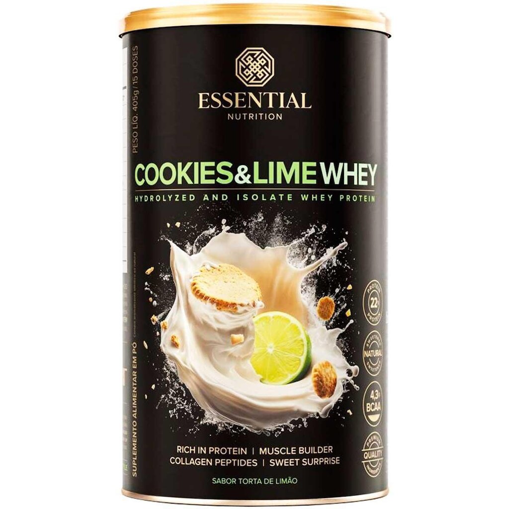 Whey Essential Nutrition Cookies Lime Whey 405g Torta Limão