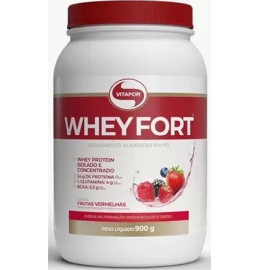 Whey Fort Vitafor 900g Whey Protein Isolado e Concentrado L-Glutamina 4g Bcaa 5,5g Menor preço em Whey Fort Vitafor 900g Whey Protein Isolado e Concentrado L-Glutamina 4g Bcaa 5,5g
