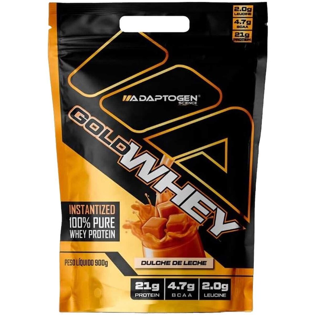 Whey Gold Adaptogen 100% Proteína Concentrada 900g Doce Leite