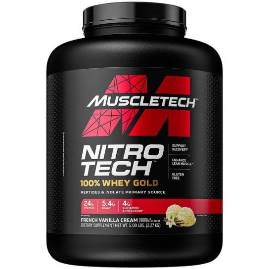 Whey Gold Nitro Tech - 2270g French Vanilla Cream - Muscletech Menor preço em Whey Gold Nitro Tech - 2270g French Vanilla Cream - Muscletech