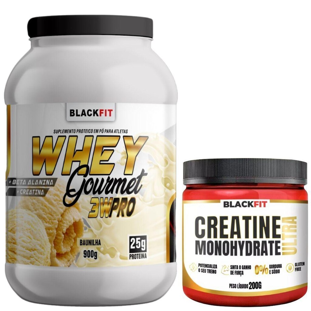 WHEY Gourmet 3w Pro 900g Com Beta Alanina + Creatina Melhor Que Growth - BCAA Pré Treino