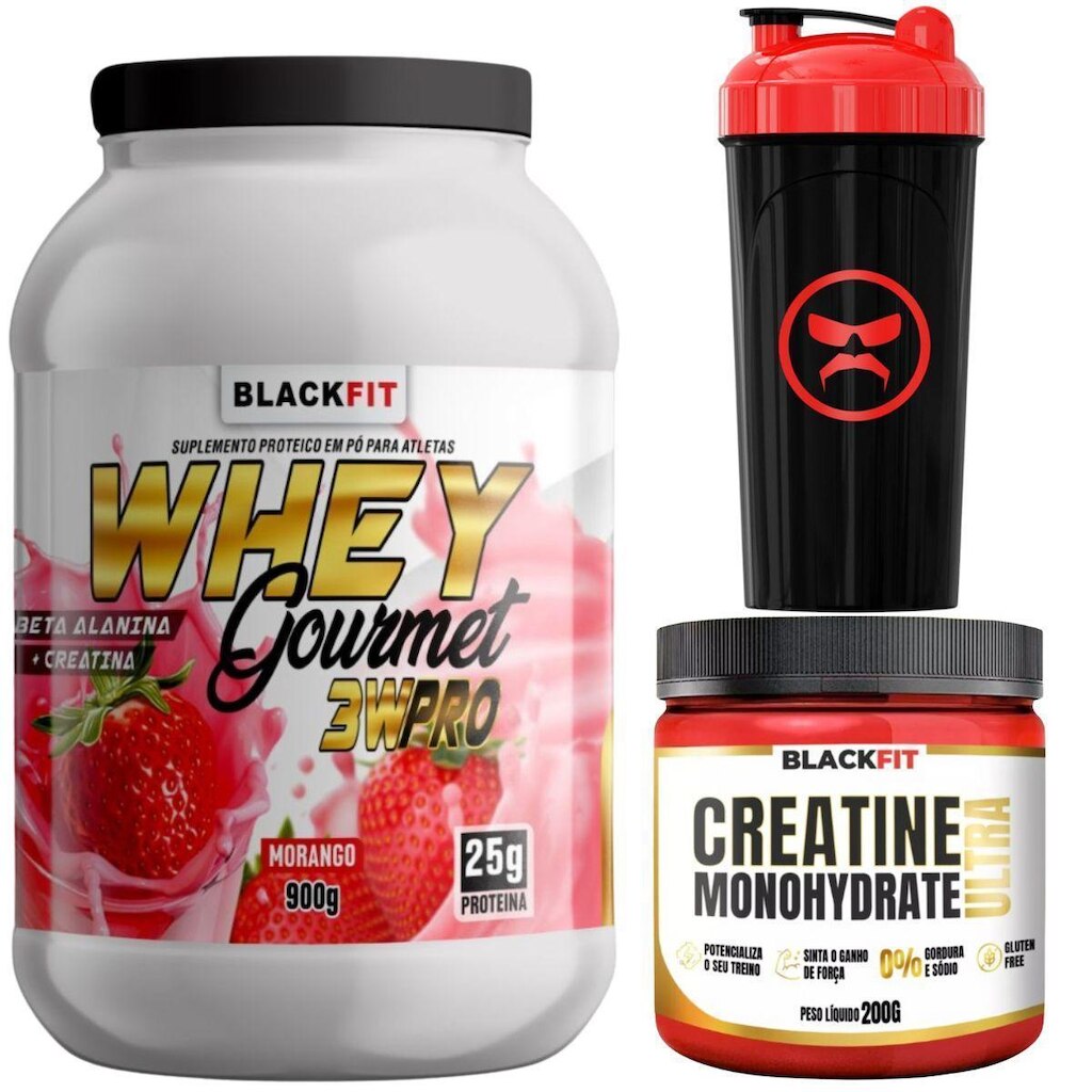 WHEY Gourmet 3W Pro 900g Com Beta Alanina E Creatina + 1 Coqueteleira Melhor Que Max Titanium Growth