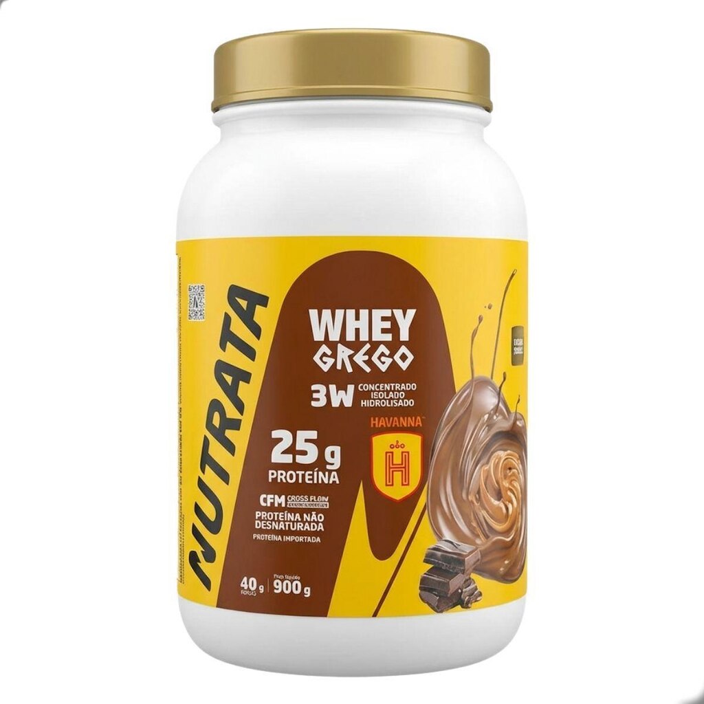 Whey Grego Protein Havanna 25g Proteina 900g Nutrata