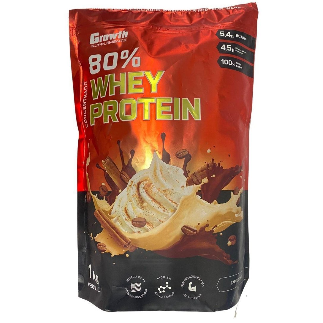 Whey Growth 80 Proteína Whey Protein 1kg Cappuccino Netshoes