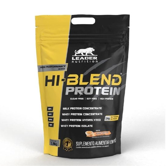 Whey Hi Blend Protein 1.8kg Sem Soja Leader Nutrition Penout - Preto Menor preço em Whey Hi Blend Protein 1.8kg Sem Soja Leader Nutrition Penout - Preto