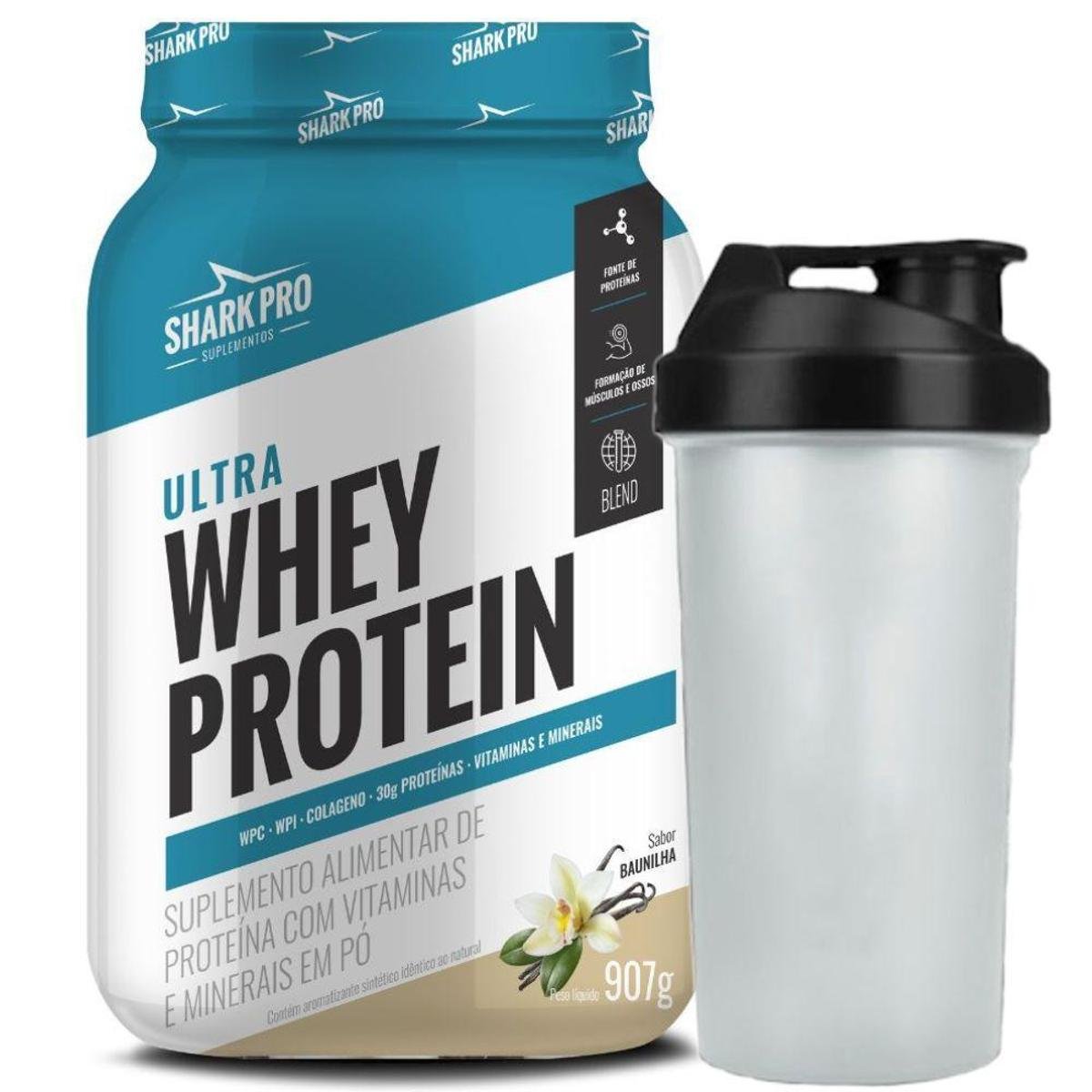 Whey Isolado Concentrado Baunilha 907g Coqueteleira - Shark
