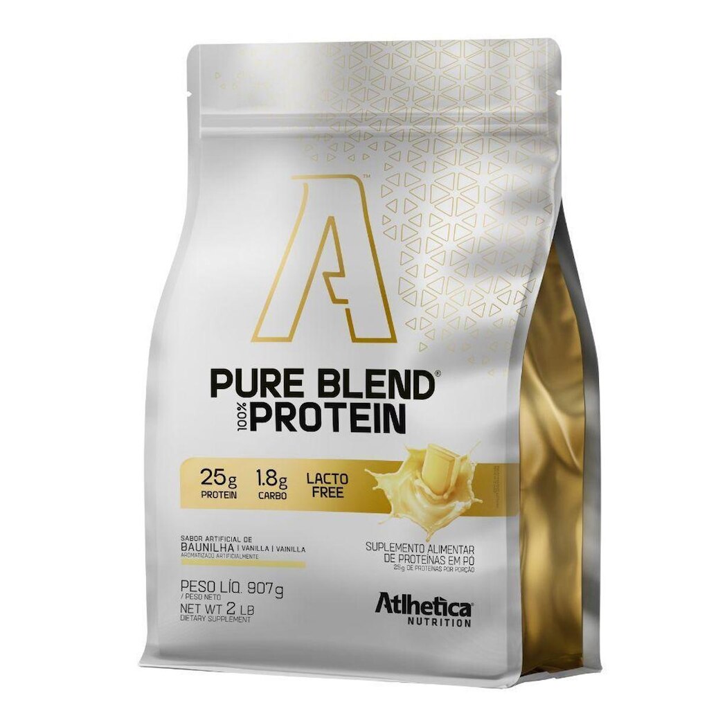 Whey Isolado Pure Blend Zero Lactose 907g Baunilha Atlhetica
