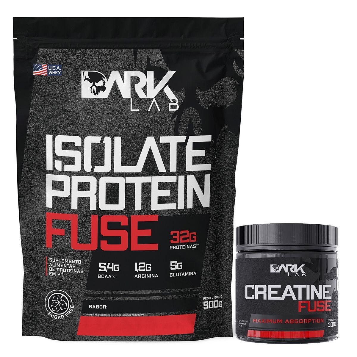 Whey Isolate Protein 900g + Creatina Fuse 300g Dark Lab Menor preço em Whey Isolate Protein 900g + Creatina Fuse 300g Dark Lab