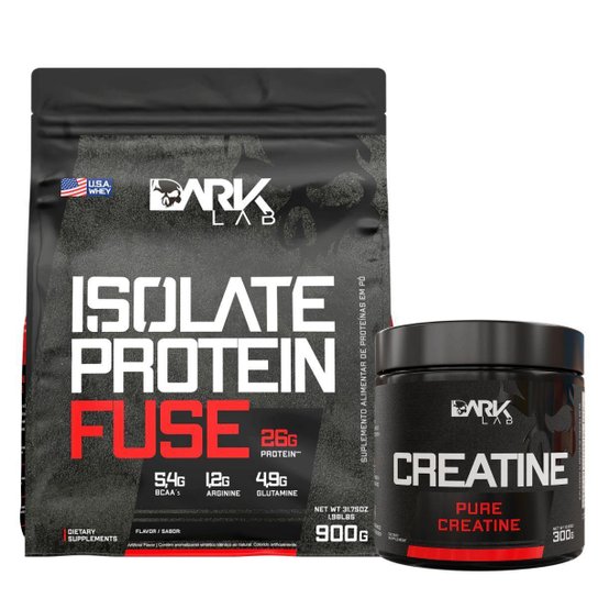 Whey Isolate Protein Fuse 900g + Creatina 300g Dark Lab Menor preço em Whey Isolate Protein Fuse 900g + Creatina 300g Dark Lab