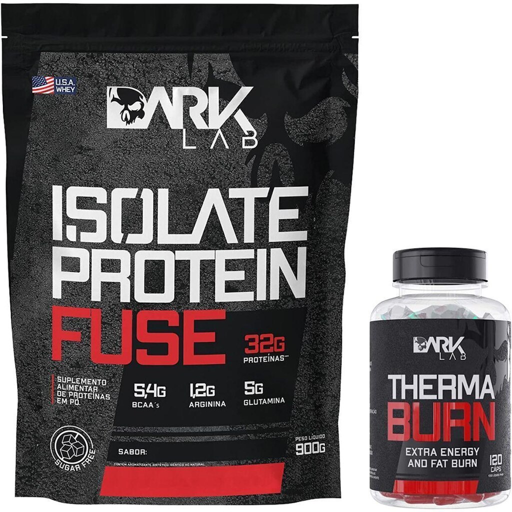 Whey  Isolate Protein fuse 900g +Therma Burn 120 Capsulas (Chocolate)