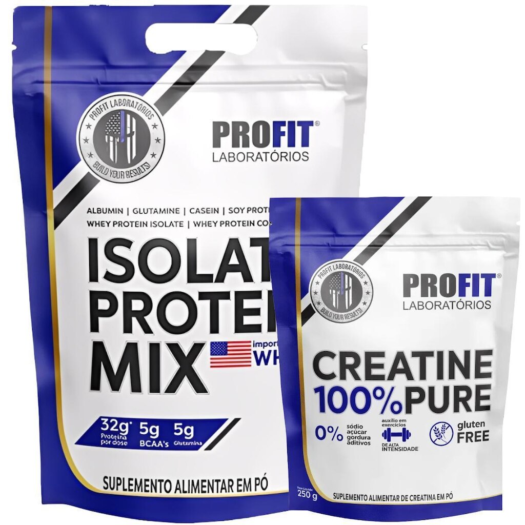 WHEY ISOLATE PROTEIN MIX 1,8KG l CREATINA PURA MONOHIDRATADA 250G l PROFIT