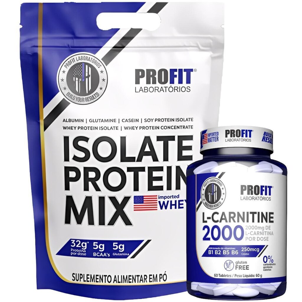 WHEY ISOLATE PROTEIN MIX 1,8KG l L CARNITINE 2000 CARNITINA 60 TABLETS l PROFIT