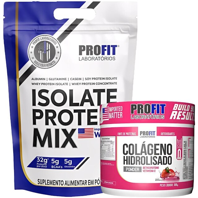 WHEY ISOLATE PROTEIN MIX 900G l COLÁGENO HIDROLISADO 300G l PROFIT