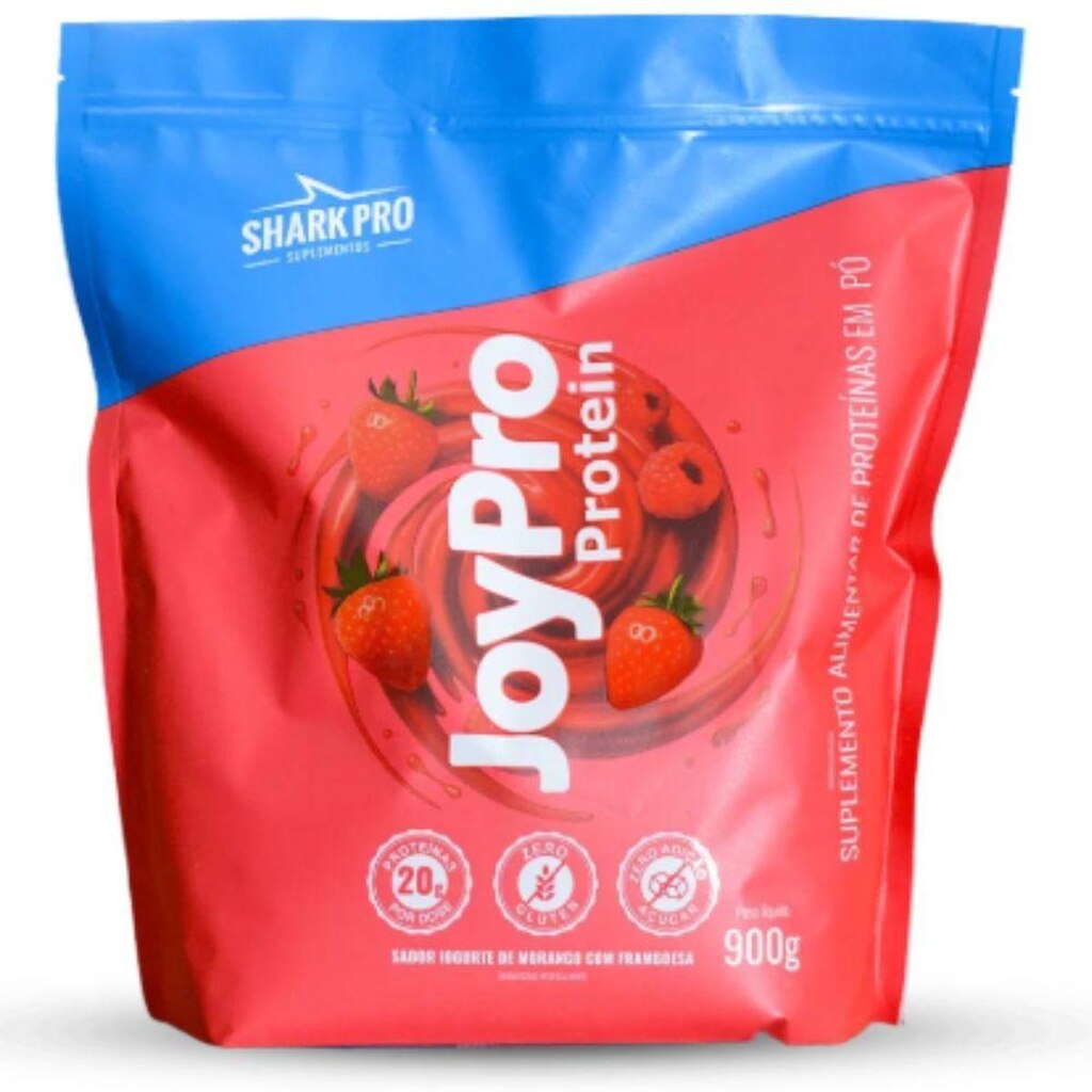 Whey JoyPro Concentrado Iogurte Morango 900g - Shark Pro
