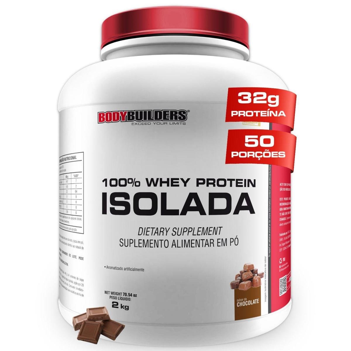Whey Protein 100% Isolada 2kg - Bodybuilders Menor preço em Whey Protein 100% Isolada 2kg - Bodybuilders
