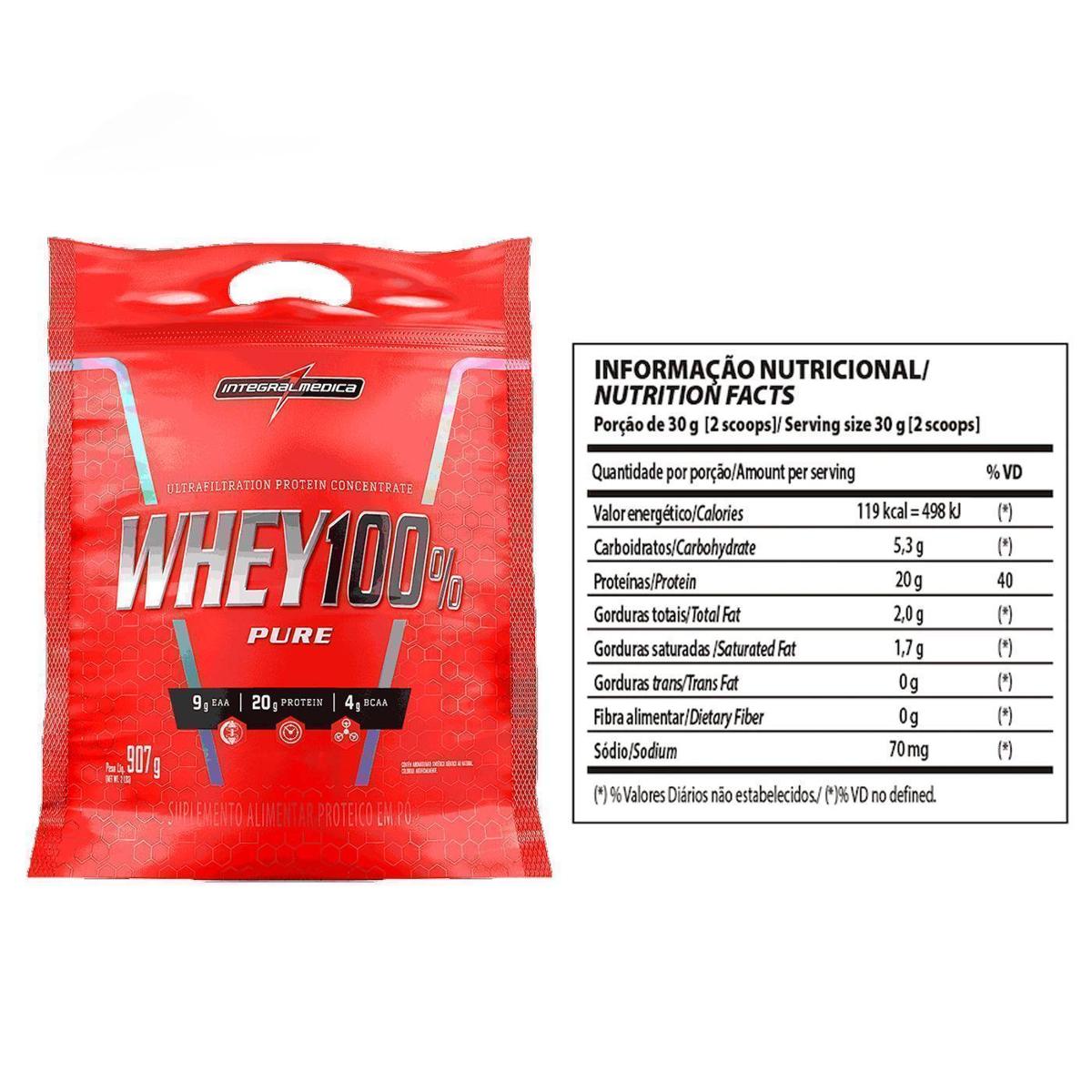Whey Protein 100% Pure Concentrado Refil - Integralmedica - Chocolate ...