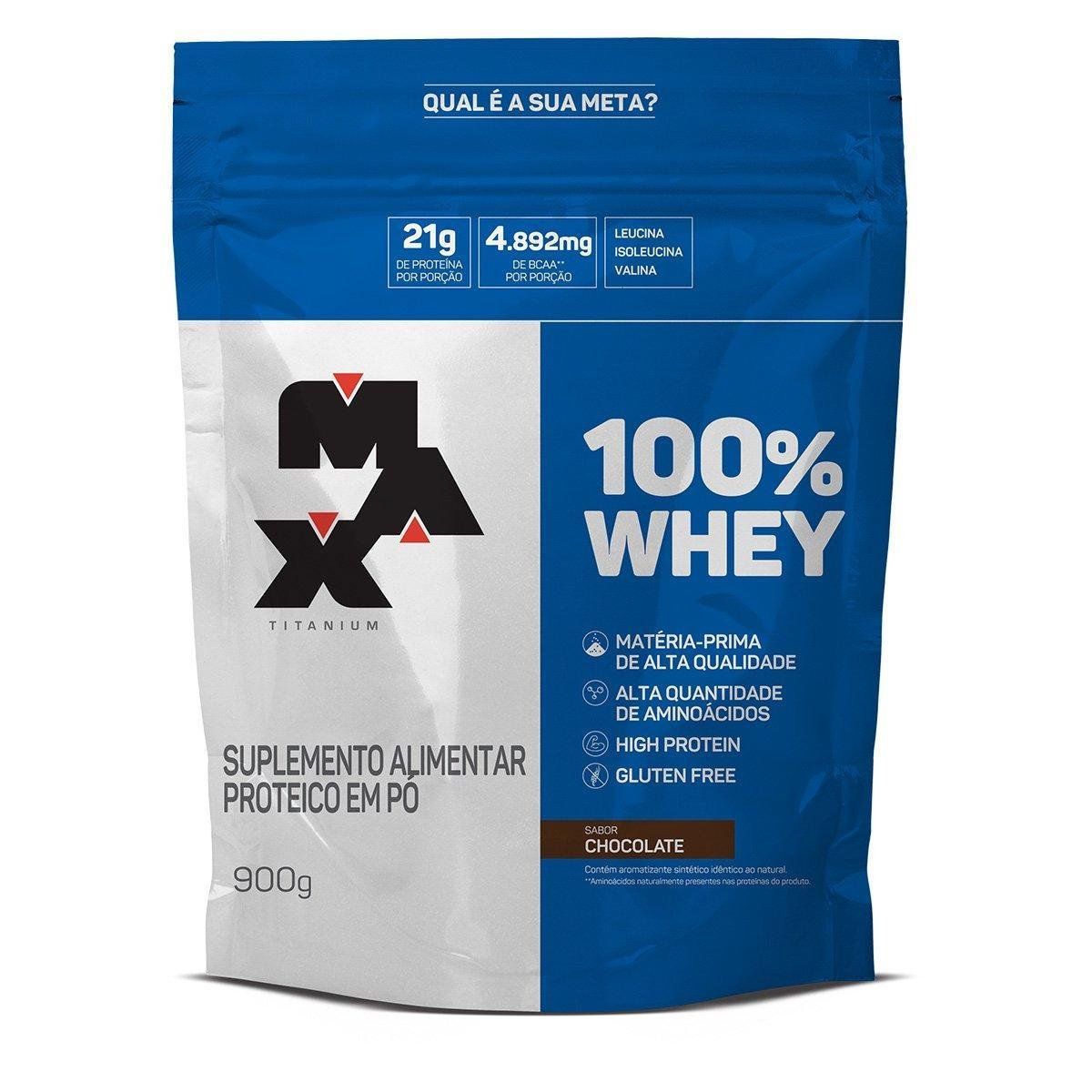 Whey Protein 100% Refil Max Titanium 900G