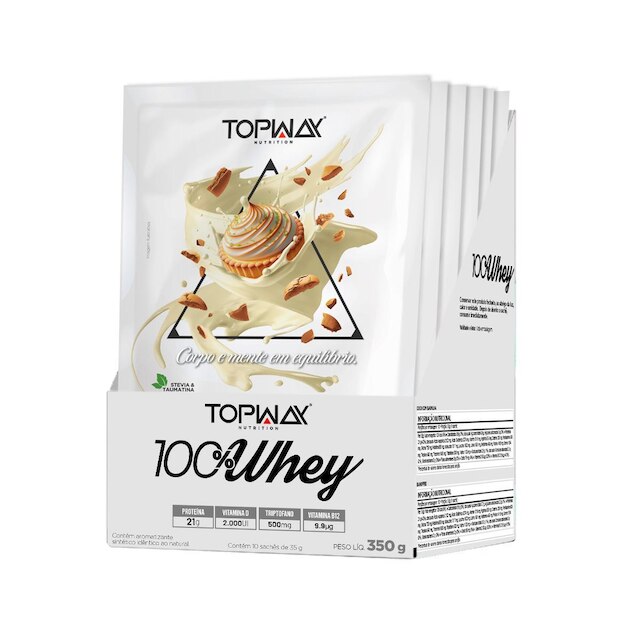 Whey protein 100% torta de limão com 10 sachês de 35g topway