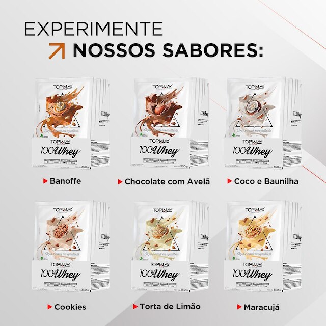 Whey protein 100% torta de limão com 10 sachês de 35g topway