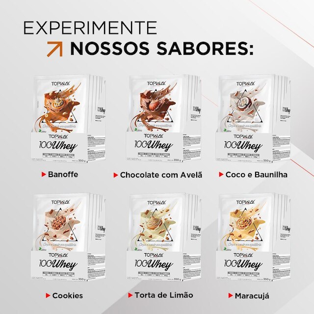 Whey protein 100% torta de maracujá 10 sachês de 35g topway