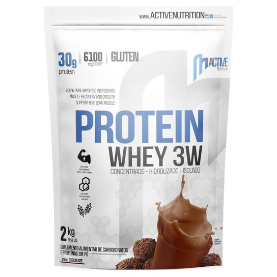 Whey Protein 3W ActiveNutrition 2kg - Vários Sabores - Baunilha Menor preço em Whey Protein 3W ActiveNutrition 2kg - Vários Sabores - Baunilha
