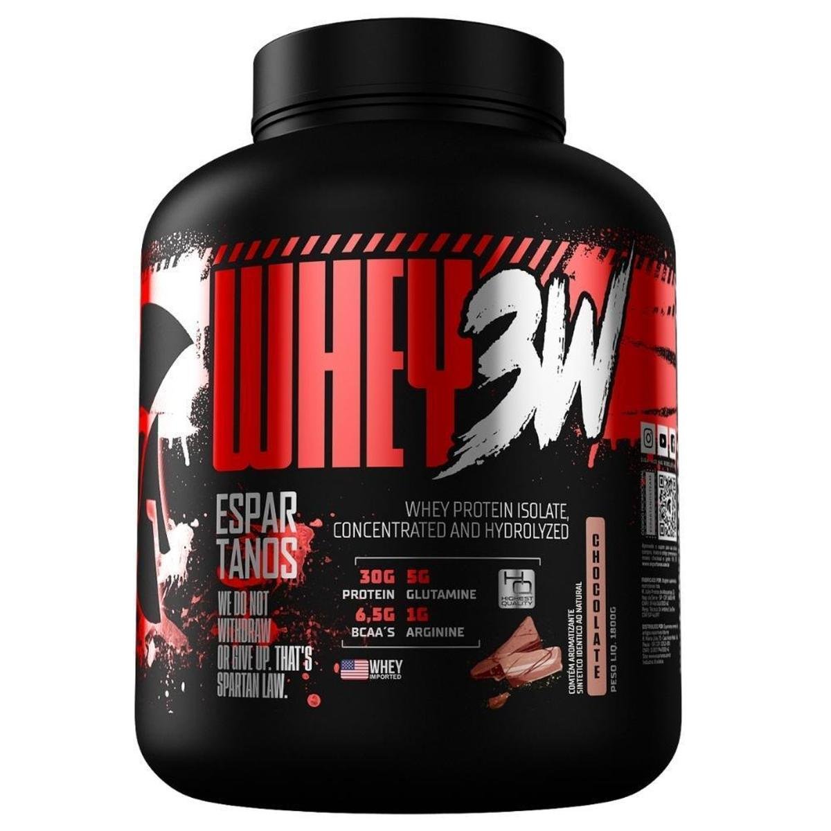 Whey Protein 3W Concentrado Isolado e Hidrolisado 1,8Kg - Top Whey 3w Máximo Desempenho Espartanos Menor preço em Whey Protein 3W Concentrado Isolado e Hidrolisado 1,8Kg - Top Whey 3w Máximo Desempenho Espartanos