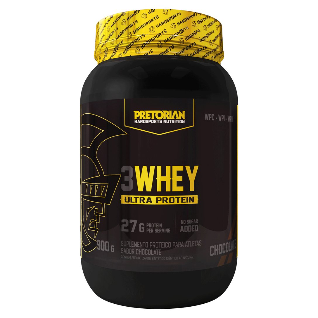 Whey Protein 3W Ultra Protein 900g Exclusivo Pretorian Chocolate