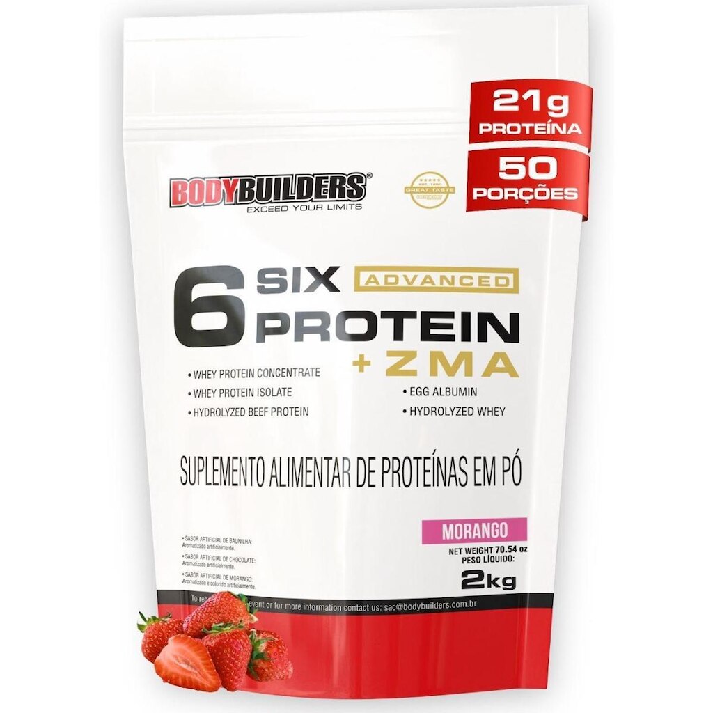 Whey Protein 6 Six Protein Advanced c/ ZMA 2kg - Bodybuilders