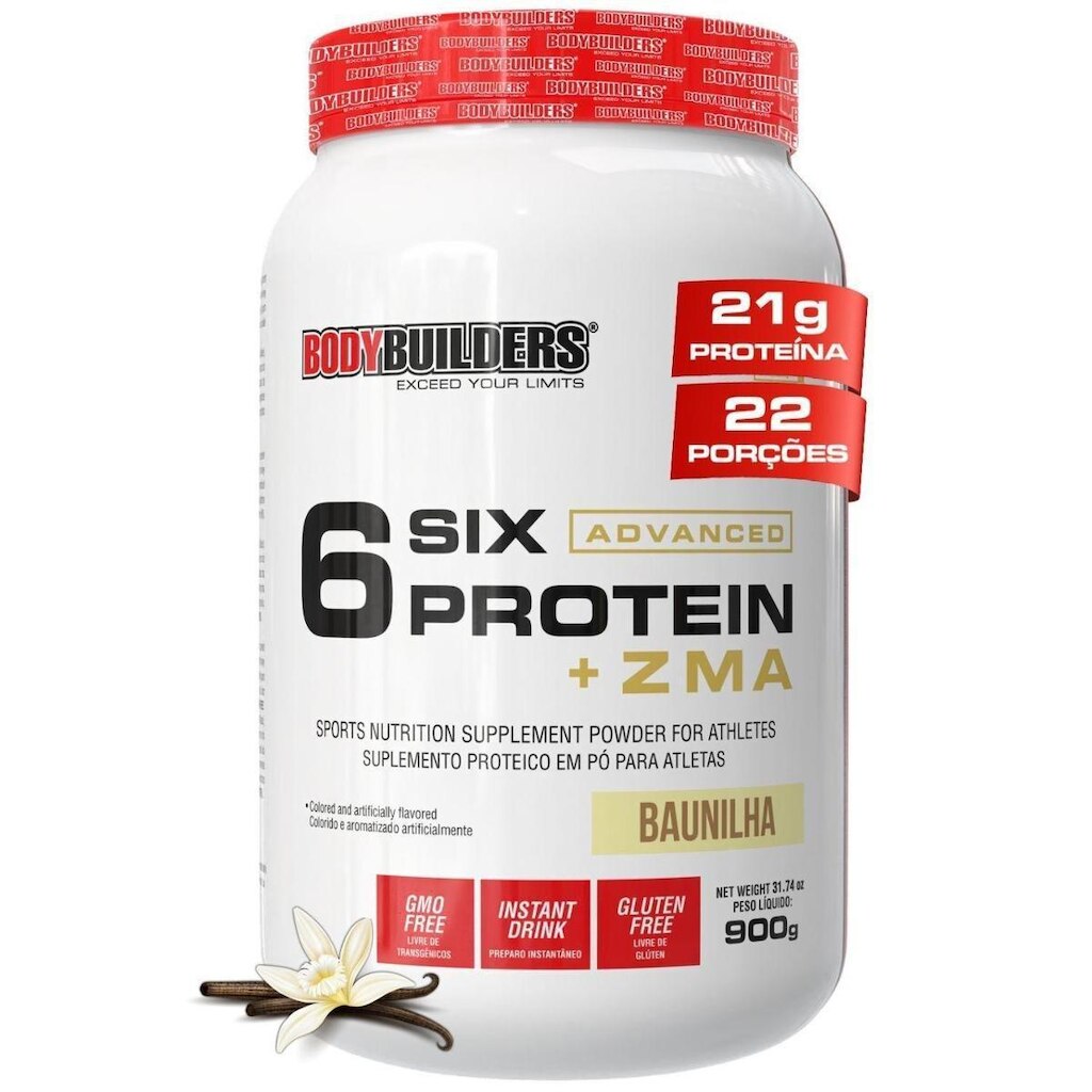 Whey Protein 6 Six Protein Advanced com ZMA 900g –  Bodybuilders