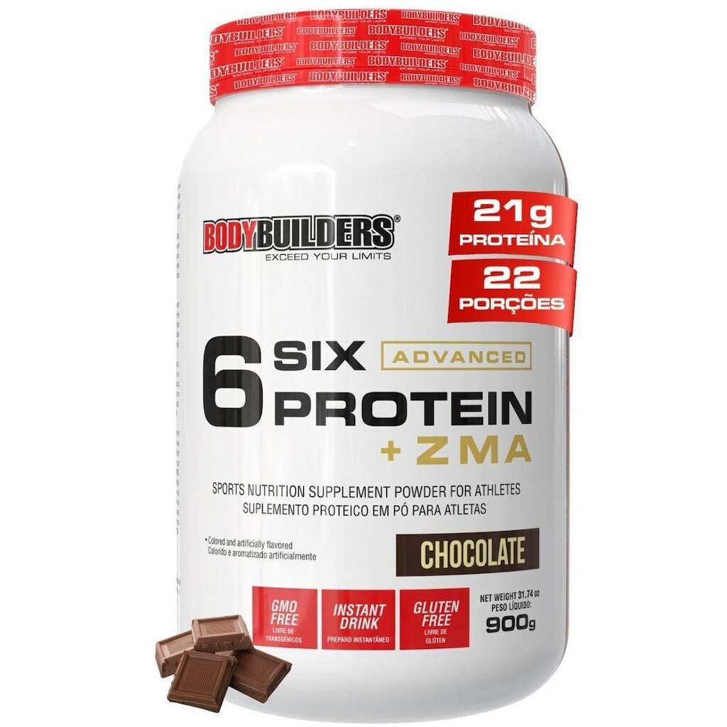 Whey Protein 6 Six Protein Advanced com ZMA 900g –  Bodybuilders