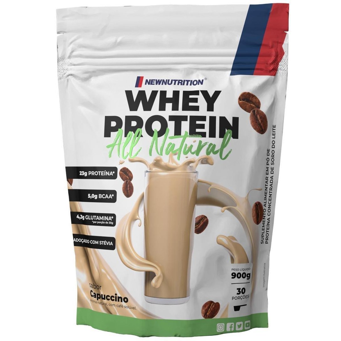 Whey Protein All Natural 900g NewNutrition Cappuccino Netshoes