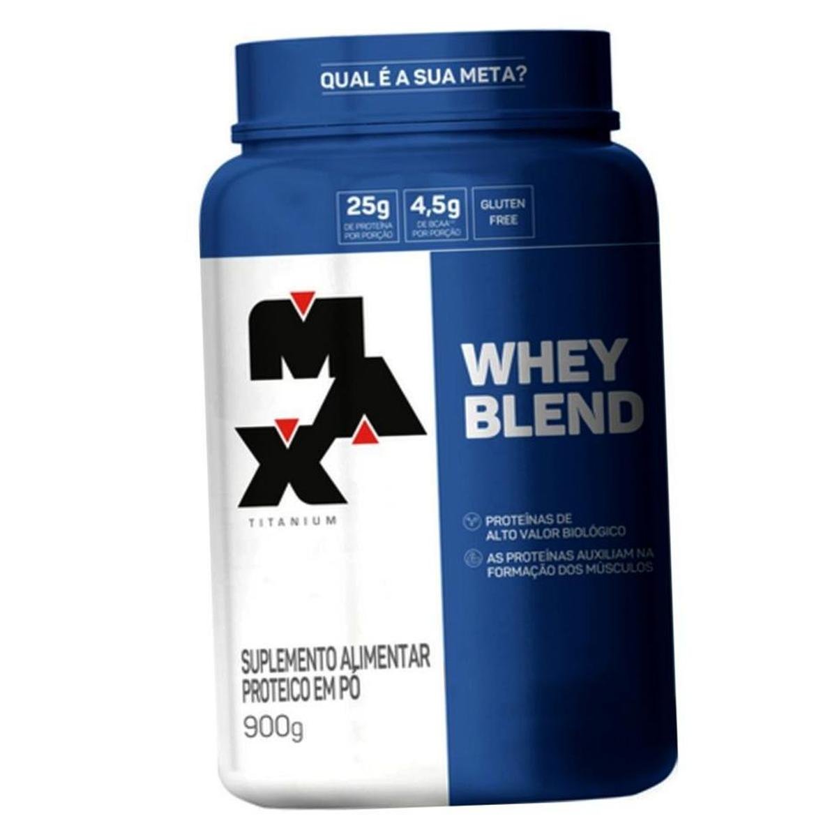 Whey Protein Blend 900g Max Titanium Morango Netshoes