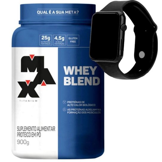 Whey Protein Blend - Max Titanium + Relogio Wey Menor preço em Whey Protein Blend - Max Titanium + Relogio Wey