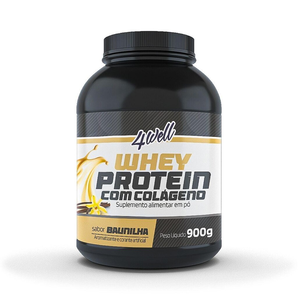 Whey Protein com Colágeno 900g 4well Baunilha