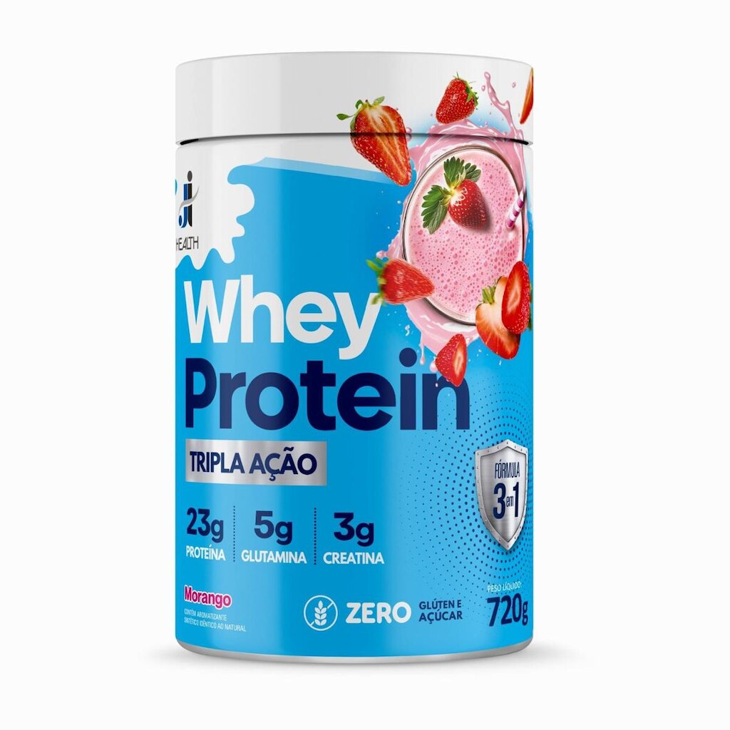 Whey Protein com Creatina e Glutamina 720g Health Whey Tripla Ação